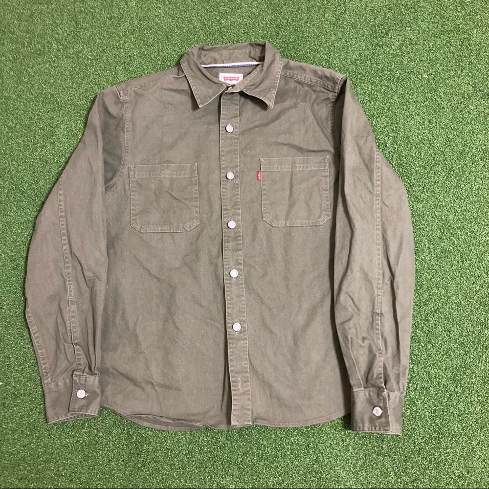 Levis button up shirt green size small